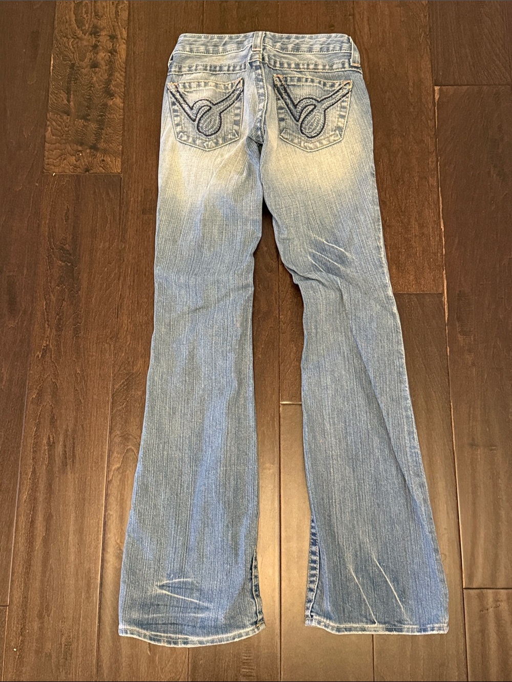 Vintage Y2K Bebe Distressed Kayla Bootcut Jeans with Embroidered Back Pockets - Picture 4 of 13